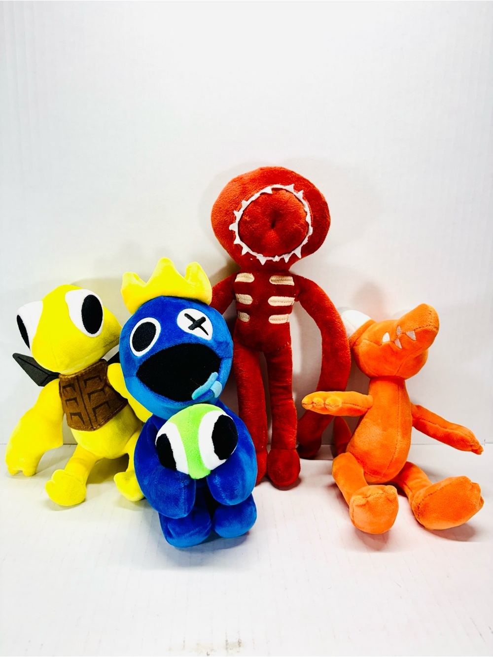 Rainbow Friends Blue, Yellow, Brown & Orange Plush Lot Of 4